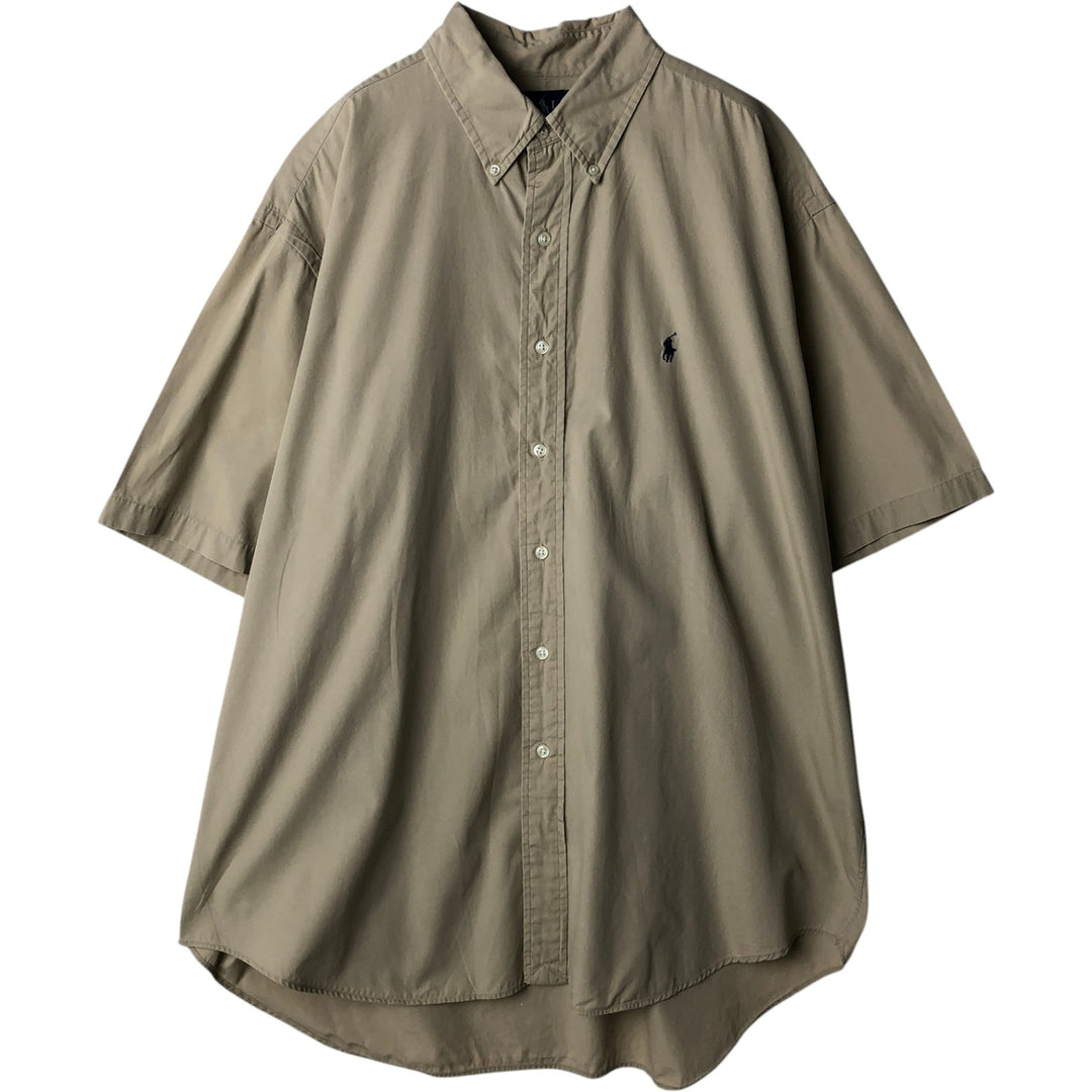 Ralph Lauren BLAKE short sleeve button down shirt, men's XL size cotton Beige type Vintage Second Hand