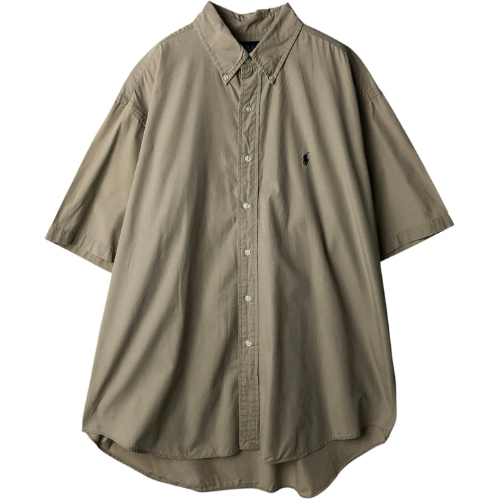 Ralph Lauren BLAKE short sleeve button down shirt, men's XL size cotton Beige type Vintage Second Hand
