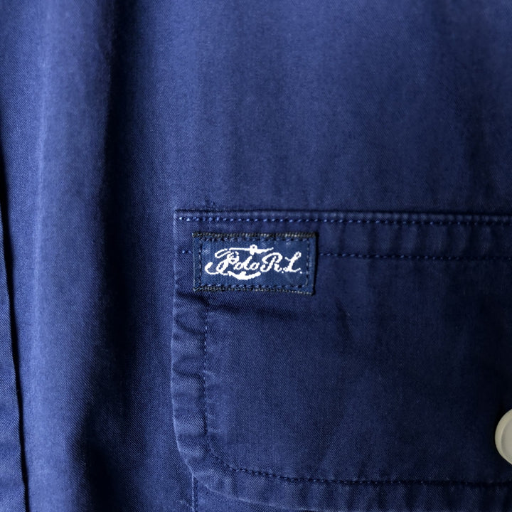Ralph Lauren POLO by Ralph Lauren Short-Sleeve Button-Down Shirt, Men's Size L (approx.) cotton blue type Vintage Second Hand
