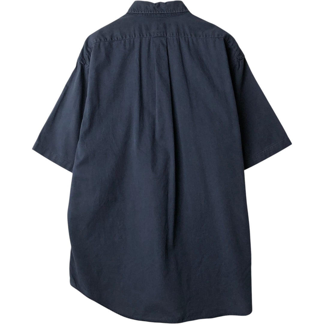 Ralph Lauren short-sleeved button-down shirt, men's size XL (approx.). cotton navy blue type Vintage Second Hand