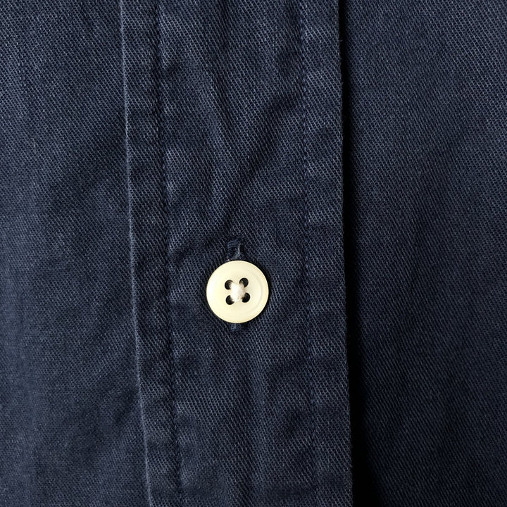Ralph Lauren short-sleeved button-down shirt, men's size XL (approx.). cotton navy blue type Vintage Second Hand