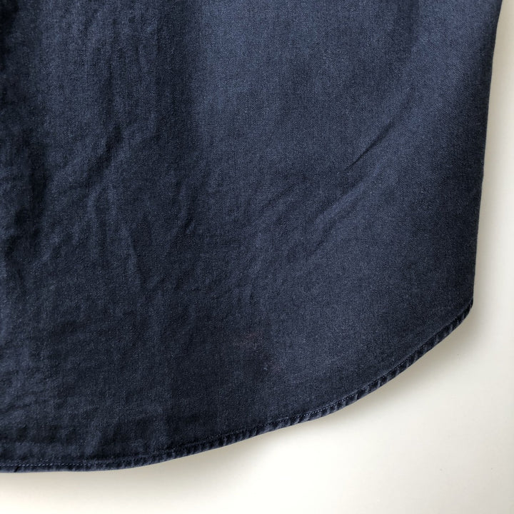 Ralph Lauren short-sleeved button-down shirt, men's size XL (approx.). cotton navy blue type Vintage Second Hand