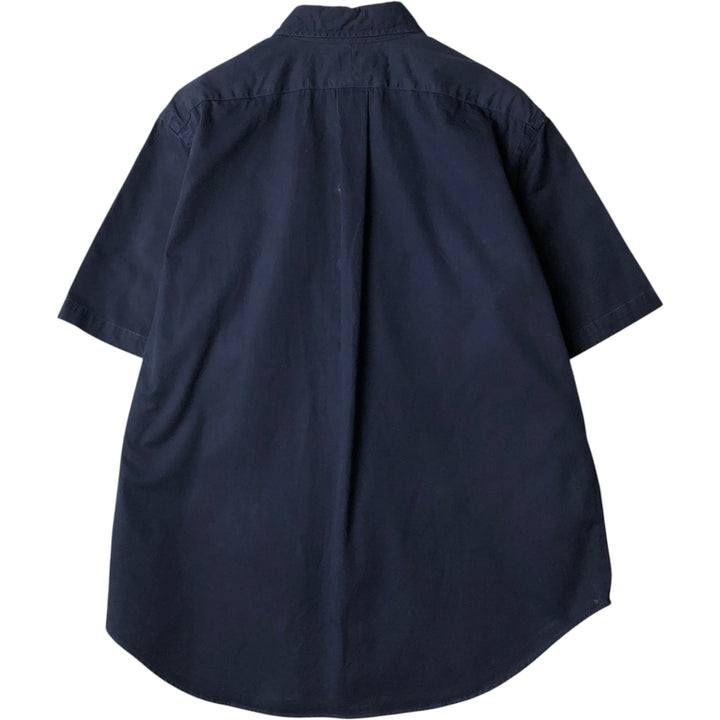 Ralph Lauren Classic Fit short sleeve button down shirt, men's size L cotton navy blue type Vintage Second Hand
