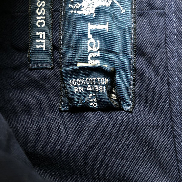 Ralph Lauren Classic Fit short sleeve button down shirt, men's size L cotton navy blue type Vintage Second Hand