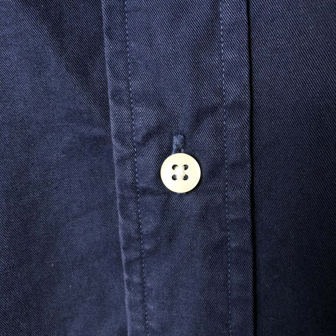 Ralph Lauren Classic Fit short sleeve button down shirt, men's size L cotton navy blue type Vintage Second Hand