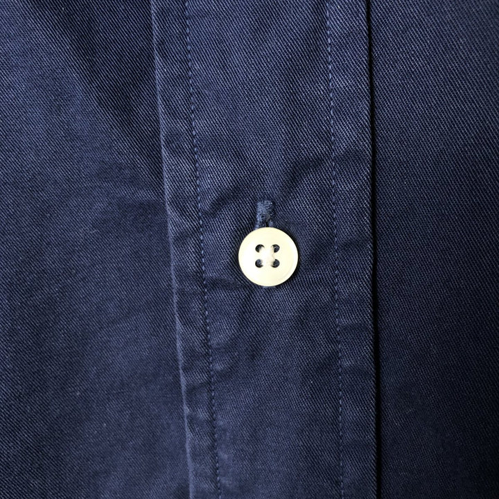 Ralph Lauren Classic Fit short sleeve button down shirt, men's size L cotton navy blue type Vintage Second Hand