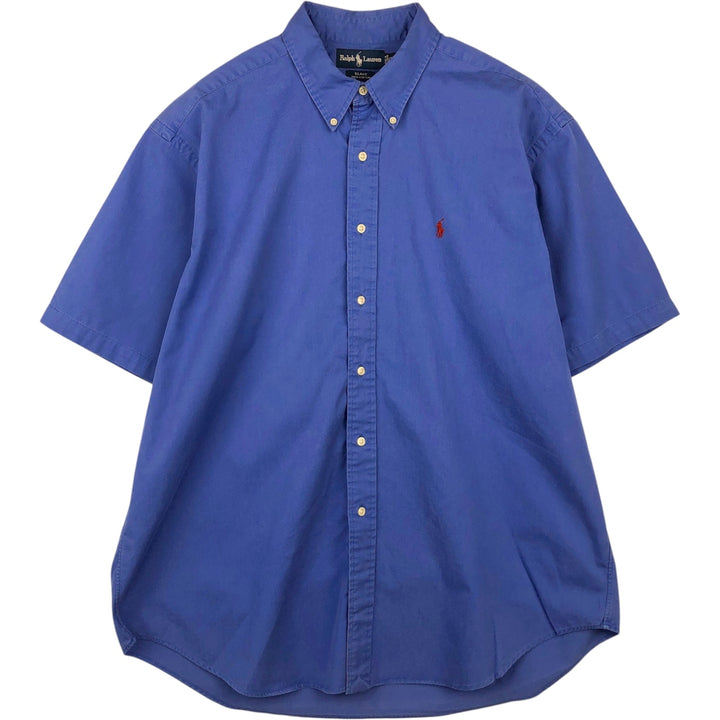 Ralph Lauren BLAKE short sleeve button down shirt, men's XL size cotton blue type Vintage Second Hand