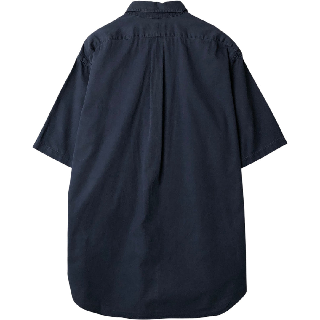 Ralph Lauren short sleeve button down shirt, men's size L cotton navy blue type Vintage Second Hand