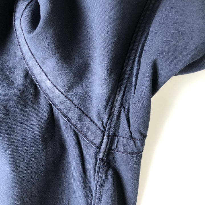 Ralph Lauren short sleeve button down shirt, men's size L cotton navy blue type Vintage Second Hand