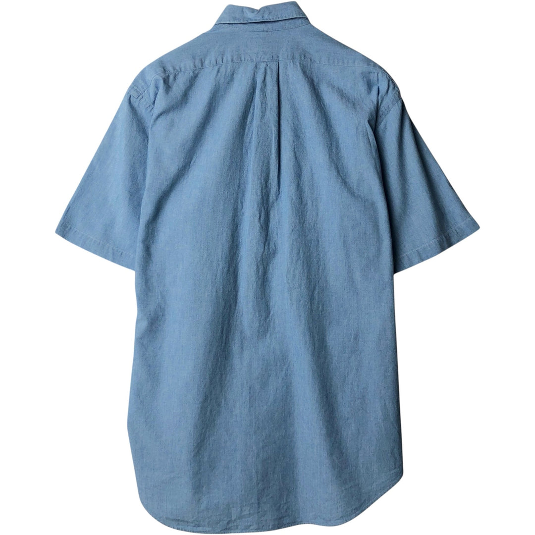 Ralph Lauren BLAIRE Short-Sleeve Button-Down Chambray Shirt, Men's Size S (approx.) cotton Blue type light blue Vintage Second Hand