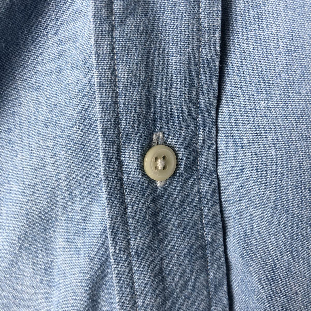 Ralph Lauren BLAIRE Short-Sleeve Button-Down Chambray Shirt, Men's Size S (approx.) cotton Blue type light blue Vintage Second Hand