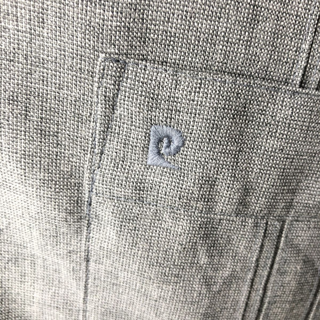 Pierre Cardin Short-Sleeve Open-Collar Mexican Shirt / Cuban Shirt / Boxy Shirt - Men's Size M (approx.) unclear gray type Vintage Second Hand