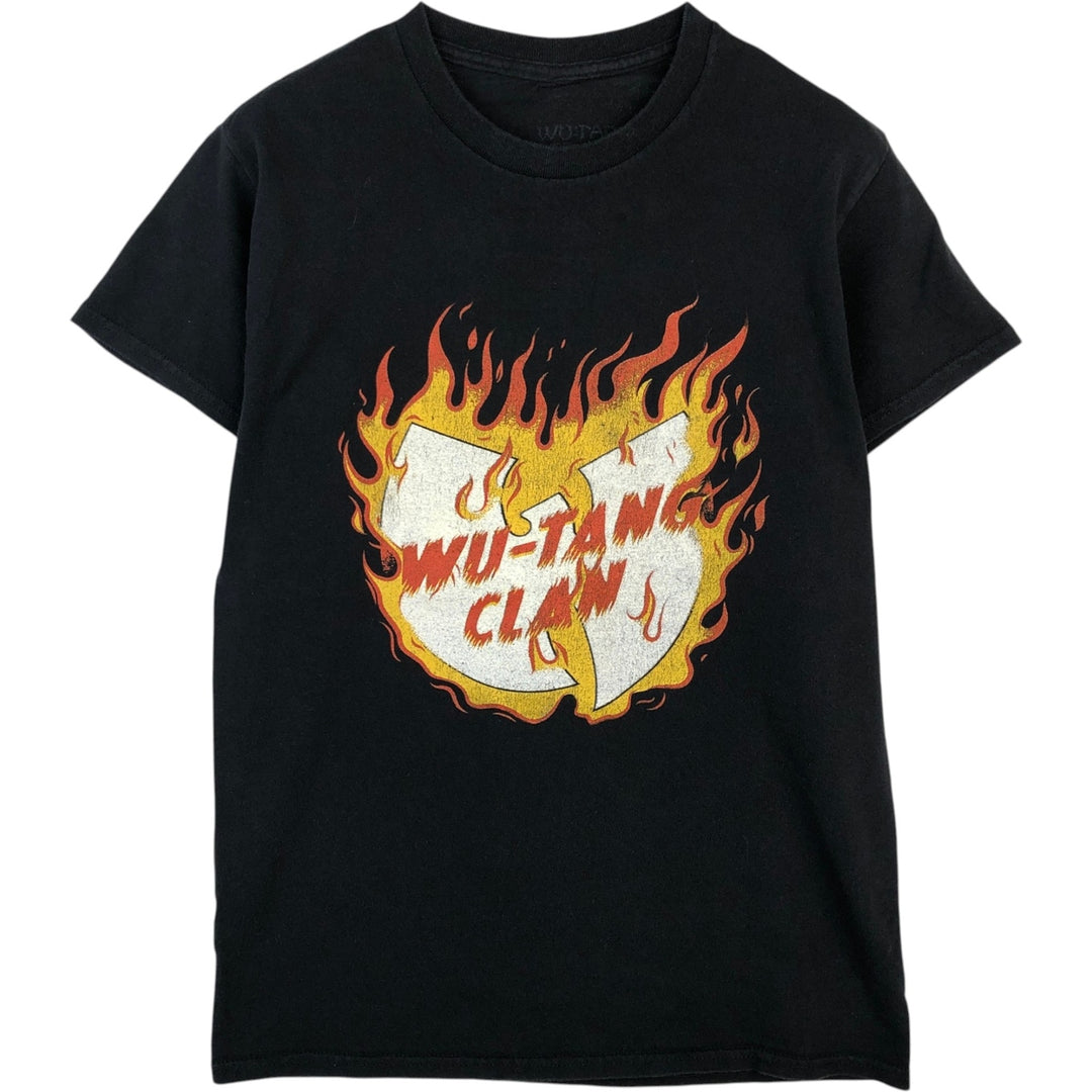 WU-TANG CLAN Fire Pattern Rap T-Shirt (Men's Size S) cotton black type Vintage Second Hand