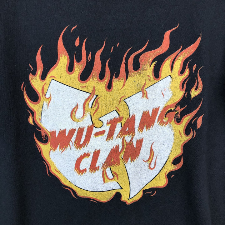 WU-TANG CLAN Fire Pattern Rap T-Shirt (Men's Size S) cotton black type Vintage Second Hand