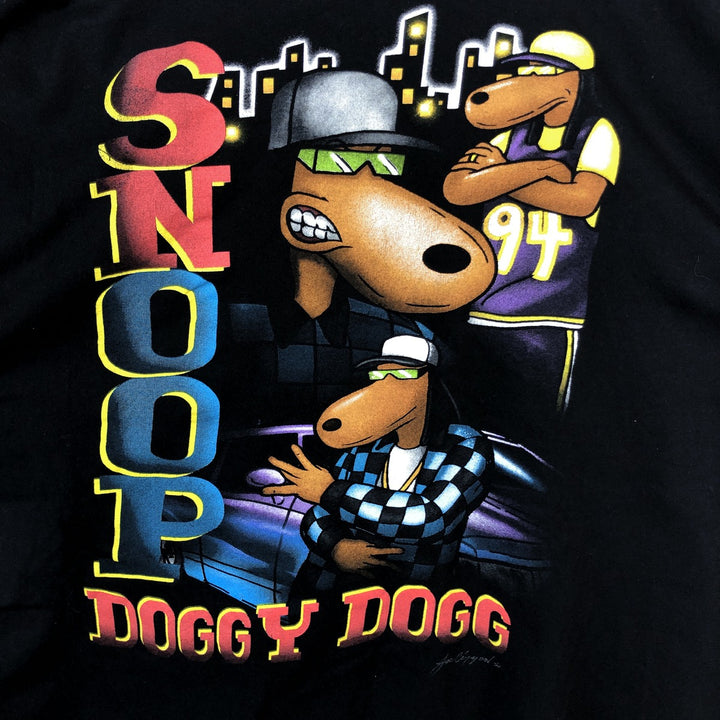 JOE COOL SNOOP DOGGY DOGG Wrap T-Shirt (Men's Size L) cotton black type Vintage Second Hand