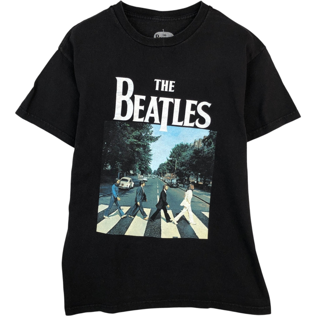 THE BEATLES Band T-shirt, Men's M size cotton black type Vintage Second Hand
