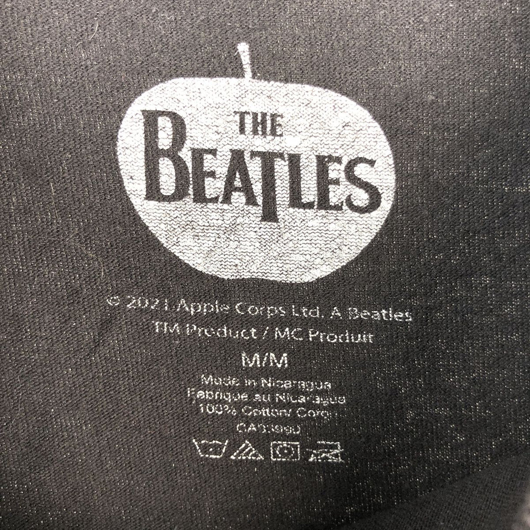 THE BEATLES Band T-shirt, Men's M size cotton black type Vintage Second Hand