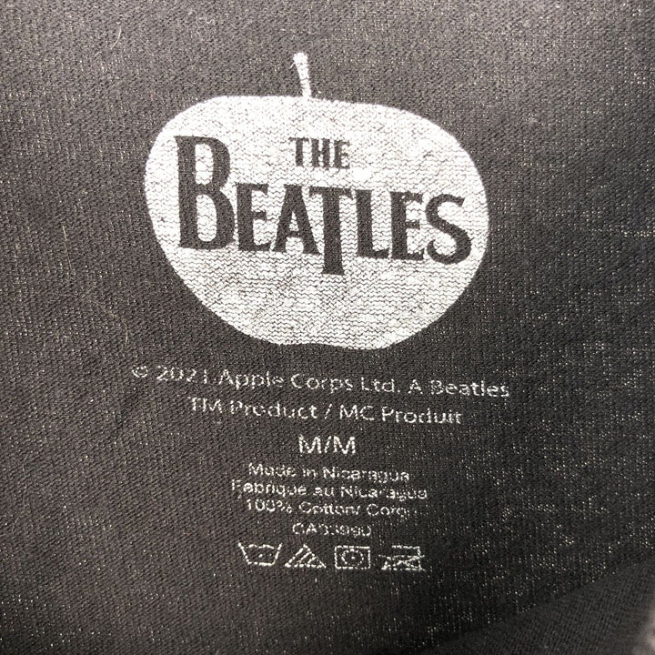 THE BEATLES Band T-shirt, Men's M size cotton black type Vintage Second Hand