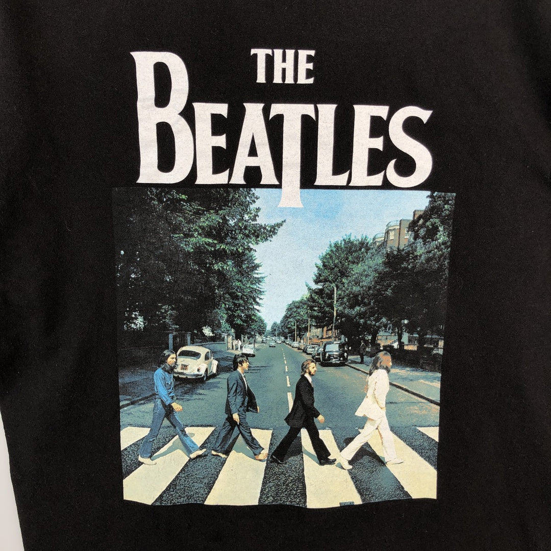 THE BEATLES Band T-shirt, Men's M size cotton black type Vintage Second Hand