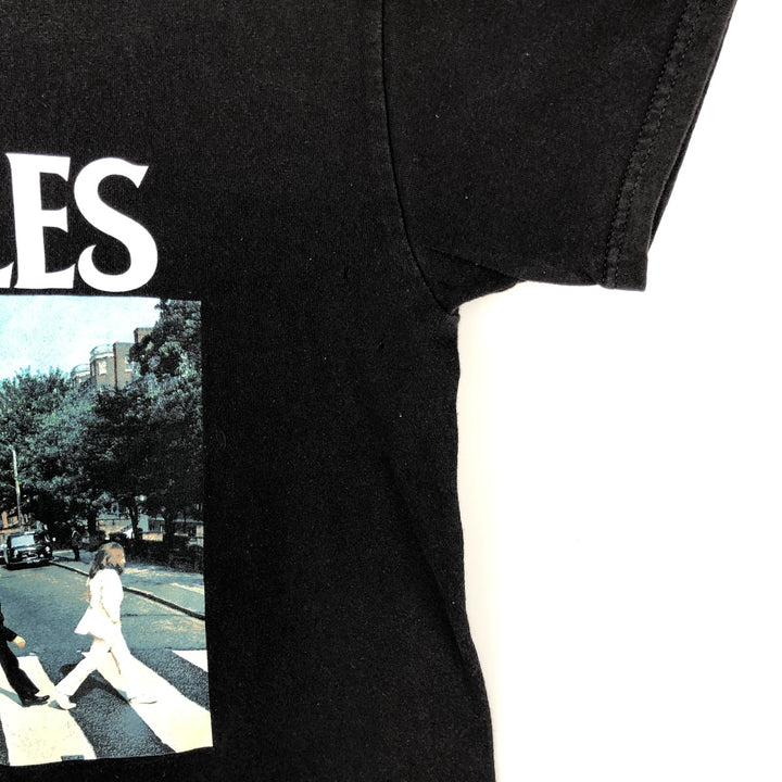 THE BEATLES Band T-shirt, Men's M size cotton black type Vintage Second Hand