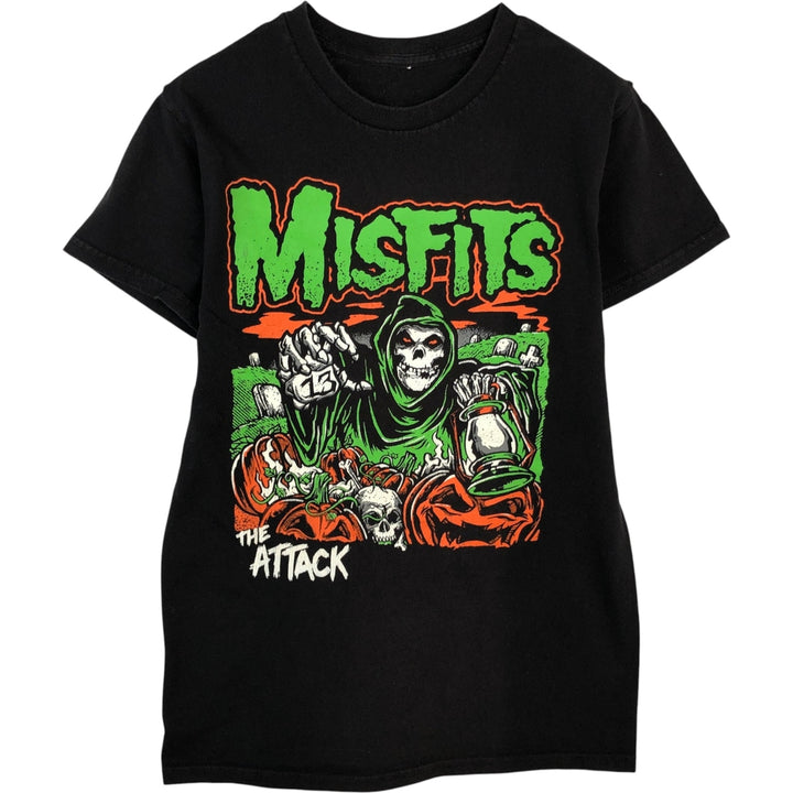MISFITS Skull Pattern Band T-shirt, Men's S size unclear black type Vintage Second Hand