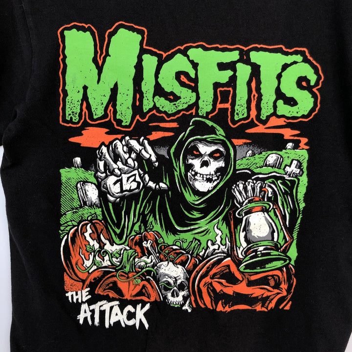 MISFITS Skull Pattern Band T-shirt, Men's S size unclear black type Vintage Second Hand