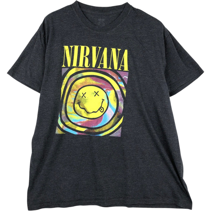 NIRVANA Nirvana Band T-shirt, Band T, Men's XXL unclear Charcoal Vintage Second Hand