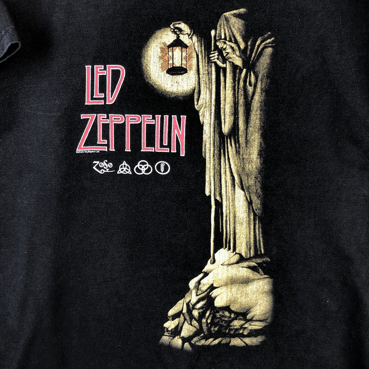 LED ZEPPELIN Led Zeppelin Band T-shirt Band T Men's L size cotton black type Vintage Second Hand