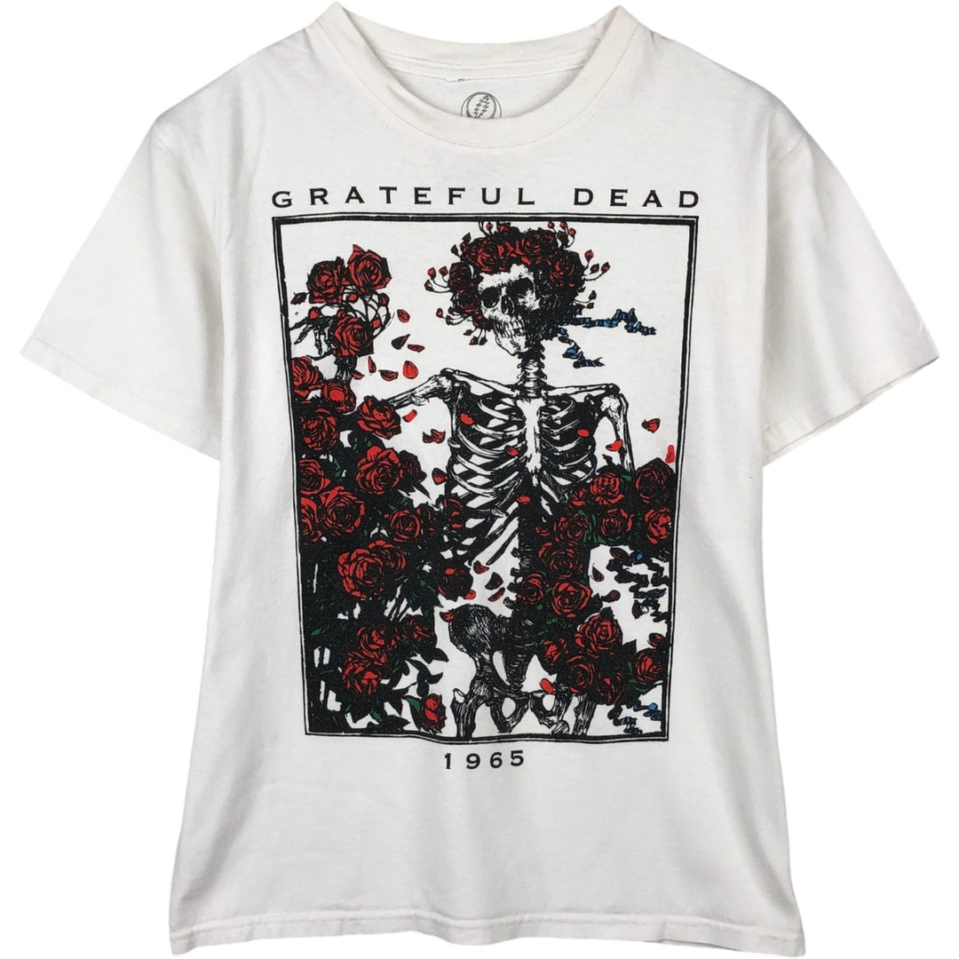 GRATEFUL DEAD Skull Pattern Band T-shirt Band Tee Men's M size cotton white type Vintage Second Hand