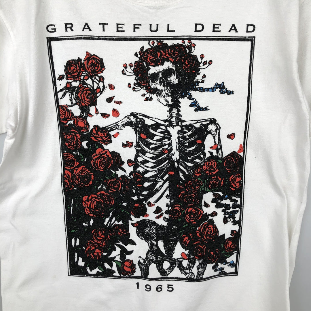 GRATEFUL DEAD Skull Pattern Band T-shirt Band Tee Men's M size cotton white type Vintage Second Hand