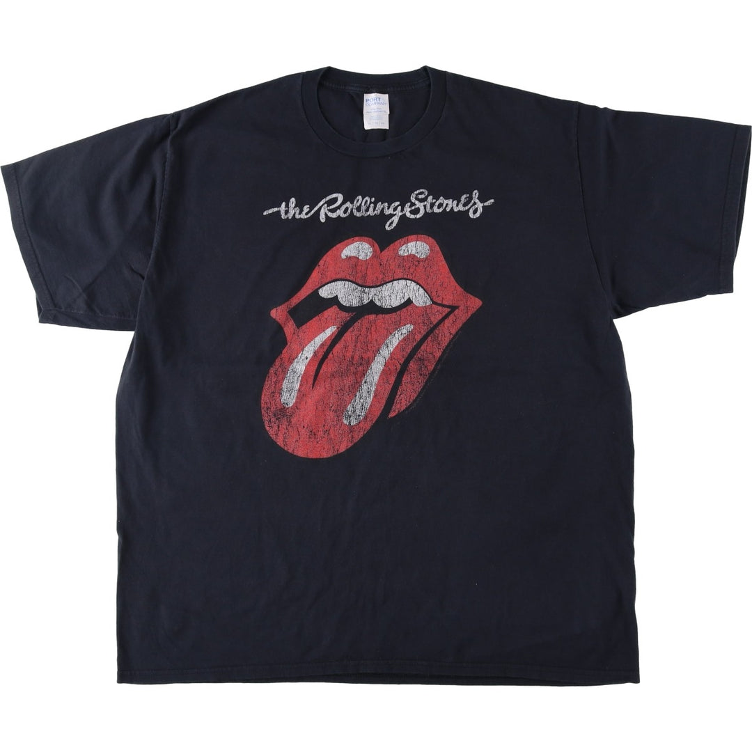 PORT AND COMPANY The Rolling Stones Band T-shirt (Men's XL equivalent) cotton black type Vintage Second Hand