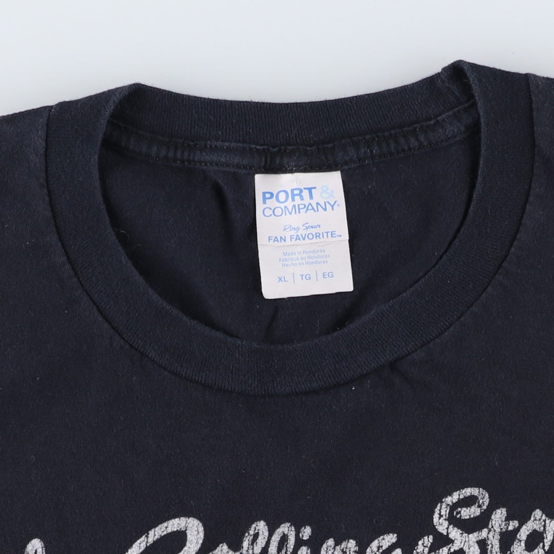 PORT AND COMPANY The Rolling Stones Band T-shirt (Men's XL equivalent) cotton black type Vintage Second Hand