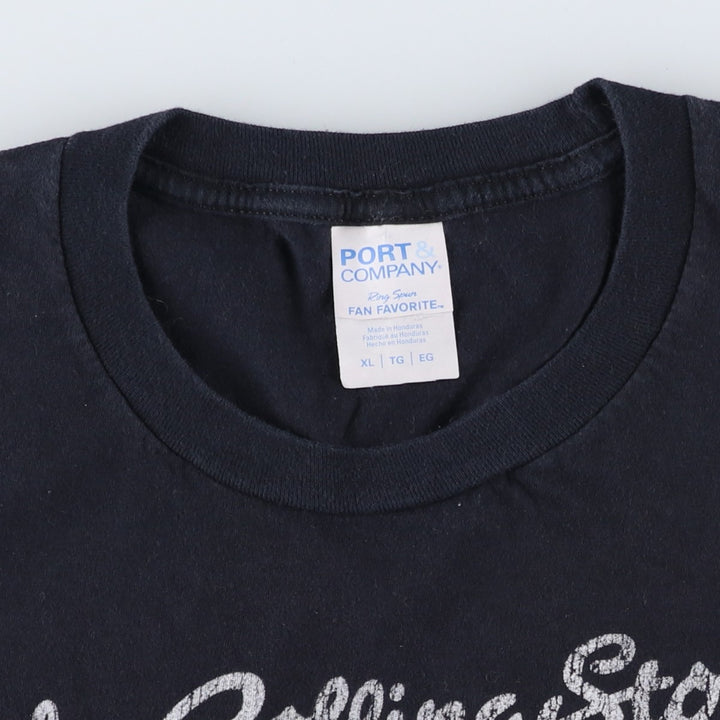 PORT AND COMPANY The Rolling Stones Band T-shirt (Men's XL equivalent) cotton black type Vintage Second Hand