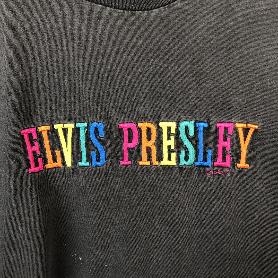 90s-00'S Hanes Elvis Presley Band T-shirt, Made in USA, Men's XXL equivalent, Vintage cotton Charcoal Vintage Second Hand