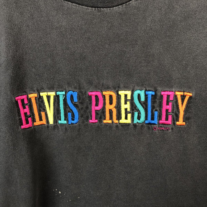 90s-00'S Hanes Elvis Presley Band T-shirt, Made in USA, Men's XXL equivalent, Vintage cotton Charcoal Vintage Second Hand