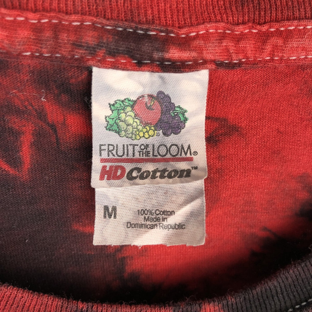 Fruit of the Loom Green Day Tie-Dye Pattern Band T-Shirt (Men's Size M) cotton red type Vintage Second Hand