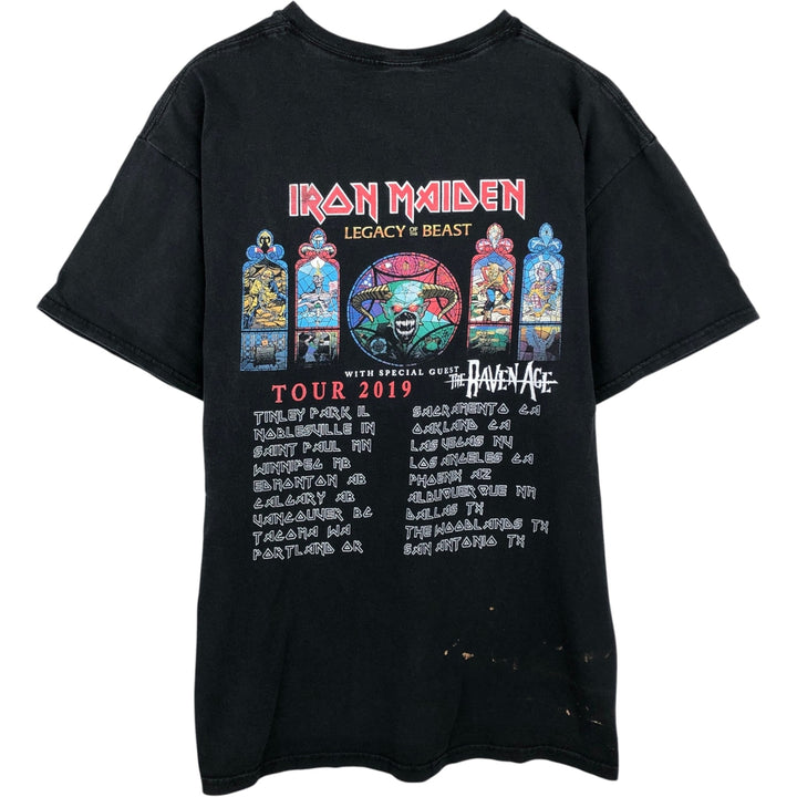 IRON MAIDEN Iron Maiden Band T-shirt Band T Men's M size unclear black type Vintage Second Hand
