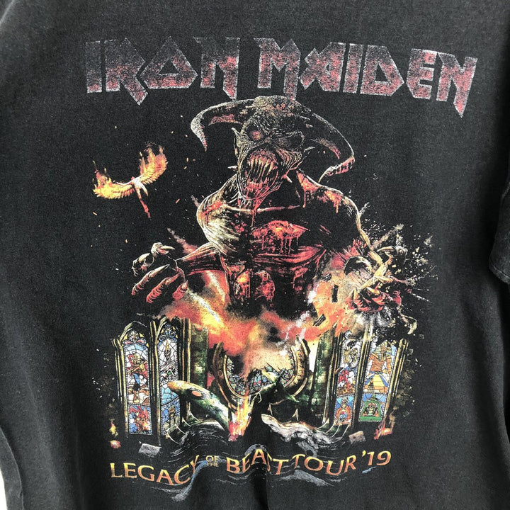 IRON MAIDEN Iron Maiden Band T-shirt Band T Men's M size unclear black type Vintage Second Hand