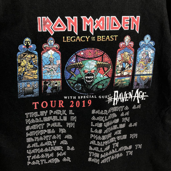 IRON MAIDEN Iron Maiden Band T-shirt Band T Men's M size unclear black type Vintage Second Hand