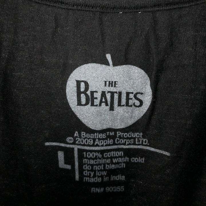 THE BEATLES Band T-shirt, Men's L size cotton black type Vintage Second Hand
