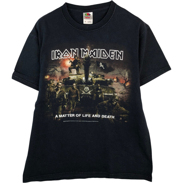 Fruit of the Loom IRON MAIDEN Skull Pattern Band T-shirt Band Tee Men's M size cotton black type Vintage Second Hand
