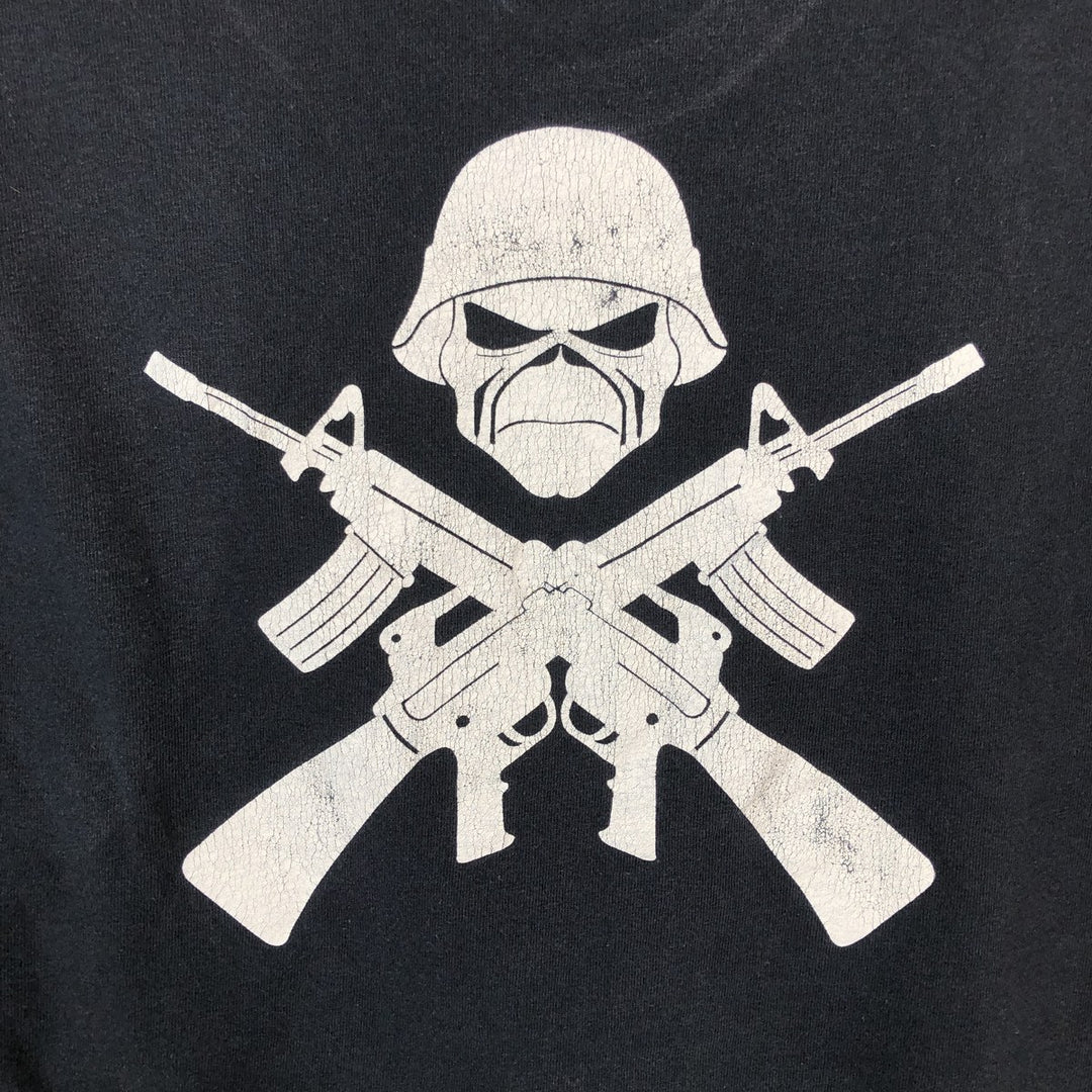 Fruit of the Loom IRON MAIDEN Skull Pattern Band T-shirt Band Tee Men's M size cotton black type Vintage Second Hand
