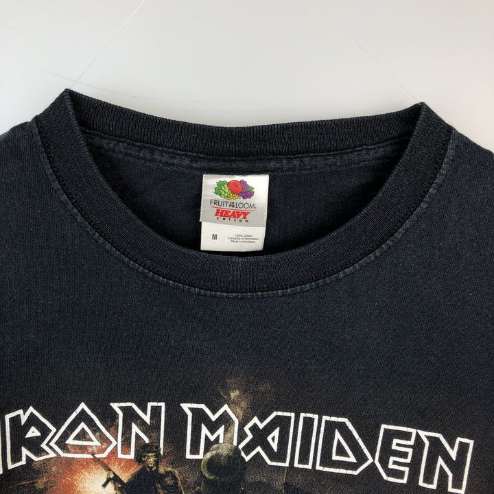 Fruit of the Loom IRON MAIDEN Skull Pattern Band T-shirt Band Tee Men's M size cotton black type Vintage Second Hand