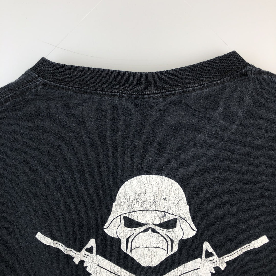 Fruit of the Loom IRON MAIDEN Skull Pattern Band T-shirt Band Tee Men's M size cotton black type Vintage Second Hand