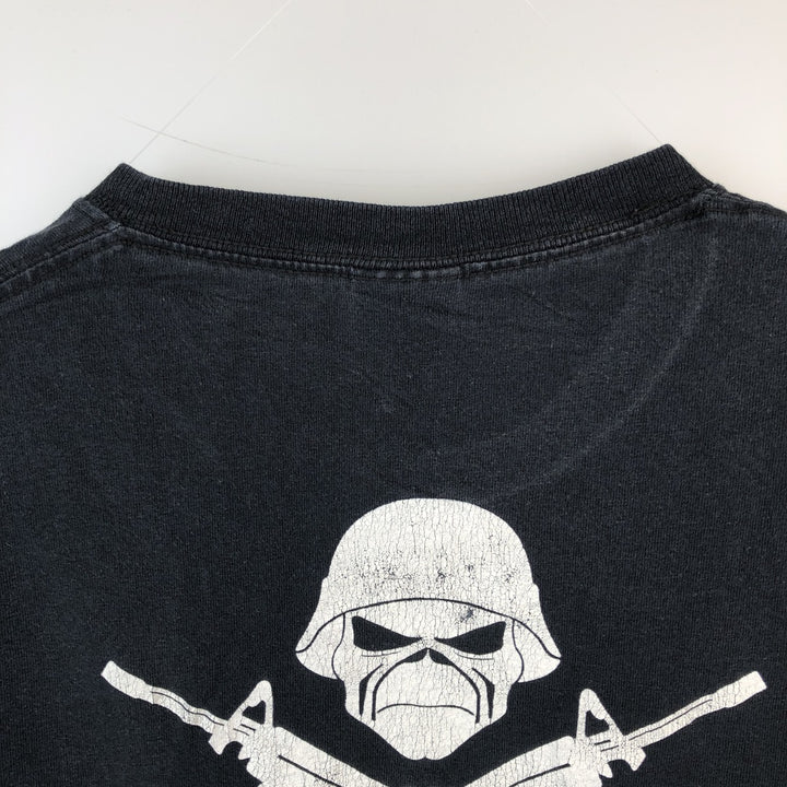 Fruit of the Loom IRON MAIDEN Skull Pattern Band T-shirt Band Tee Men's M size cotton black type Vintage Second Hand