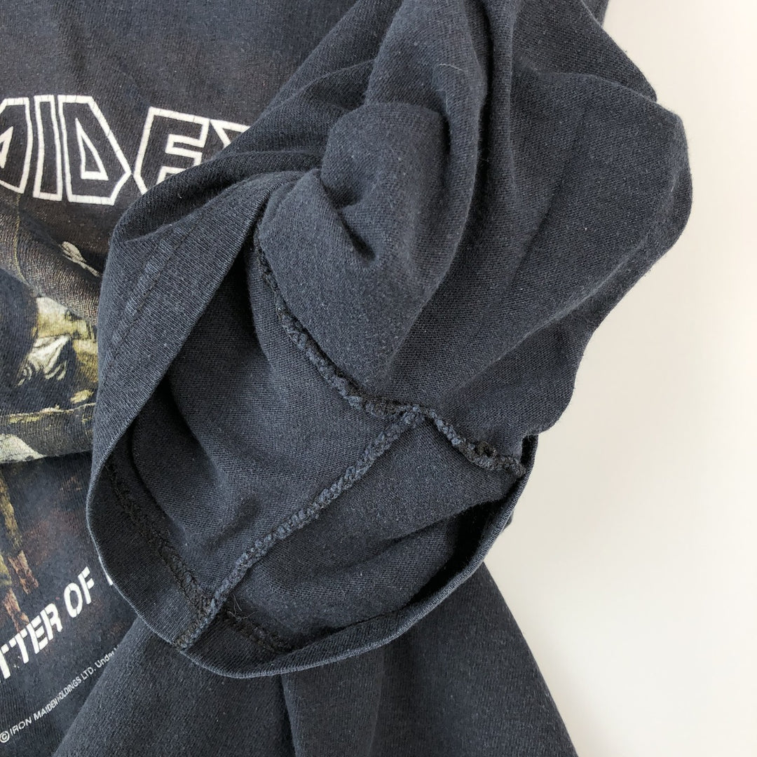 Fruit of the Loom IRON MAIDEN Skull Pattern Band T-shirt Band Tee Men's M size cotton black type Vintage Second Hand