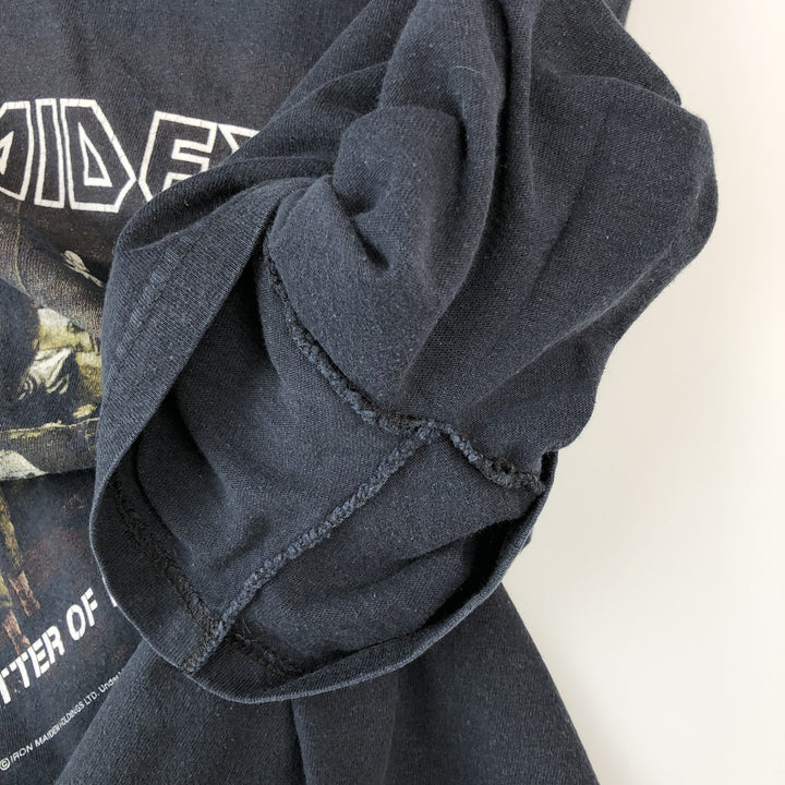 Fruit of the Loom IRON MAIDEN Skull Pattern Band T-shirt Band Tee Men's M size cotton black type Vintage Second Hand