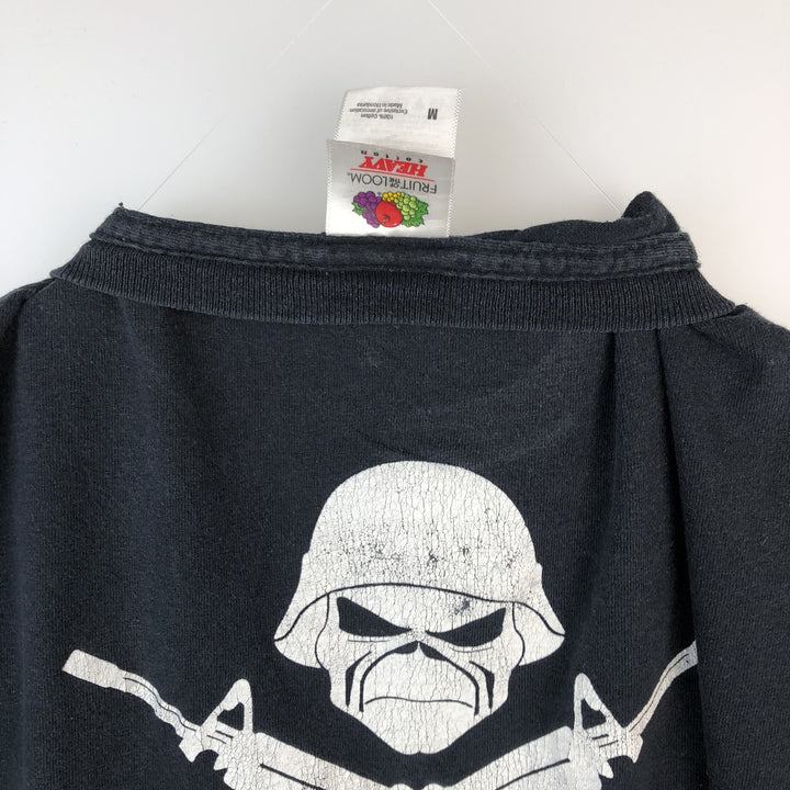Fruit of the Loom IRON MAIDEN Skull Pattern Band T-shirt Band Tee Men's M size cotton black type Vintage Second Hand