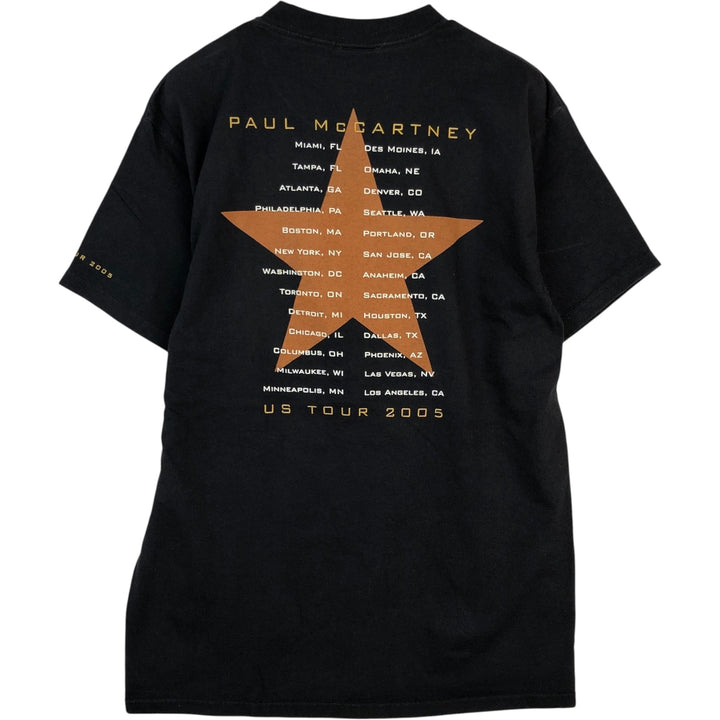 2000'S GIANT PAUL MCCARTNEY band t-shirt, men's size L (approx.) cotton black type Vintage Second Hand