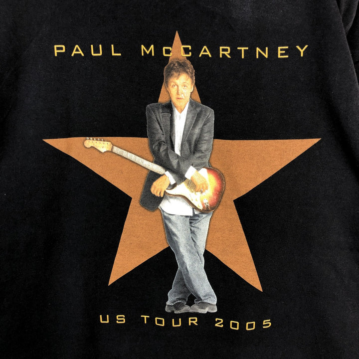 2000'S GIANT PAUL MCCARTNEY band t-shirt, men's size L (approx.) cotton black type Vintage Second Hand